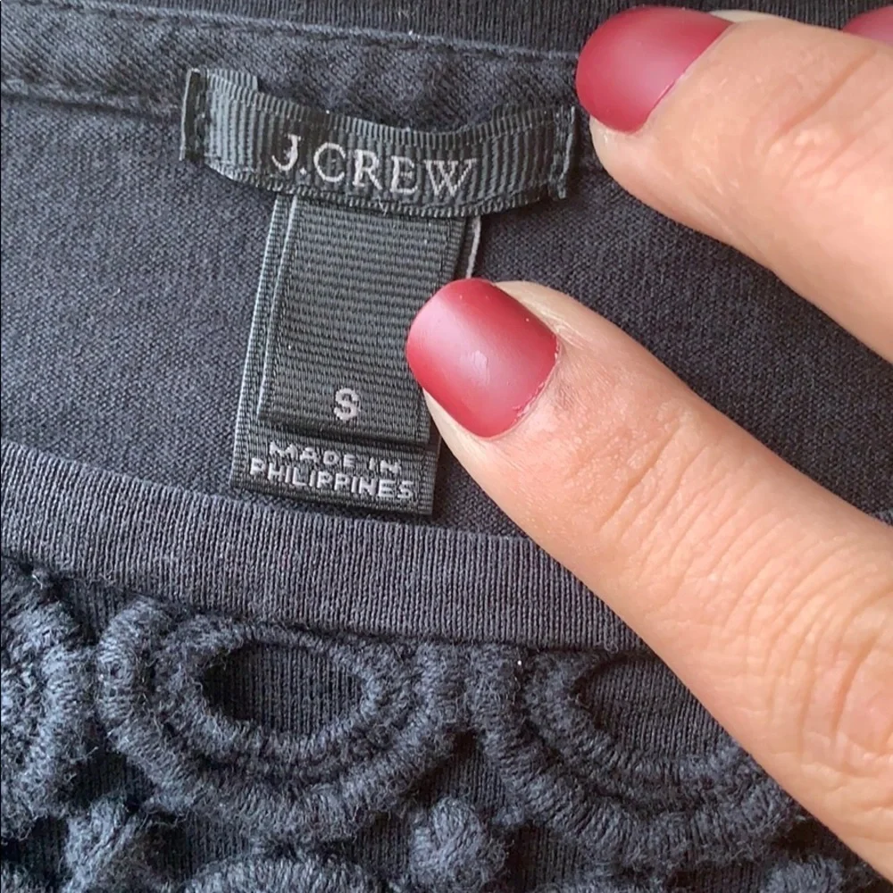 j.Crew black crochet top
